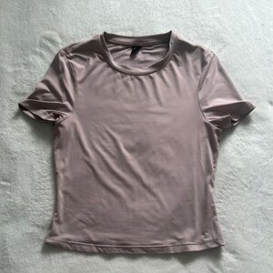 SHEIN Pink Fitted Short Sleeve T-Shirt